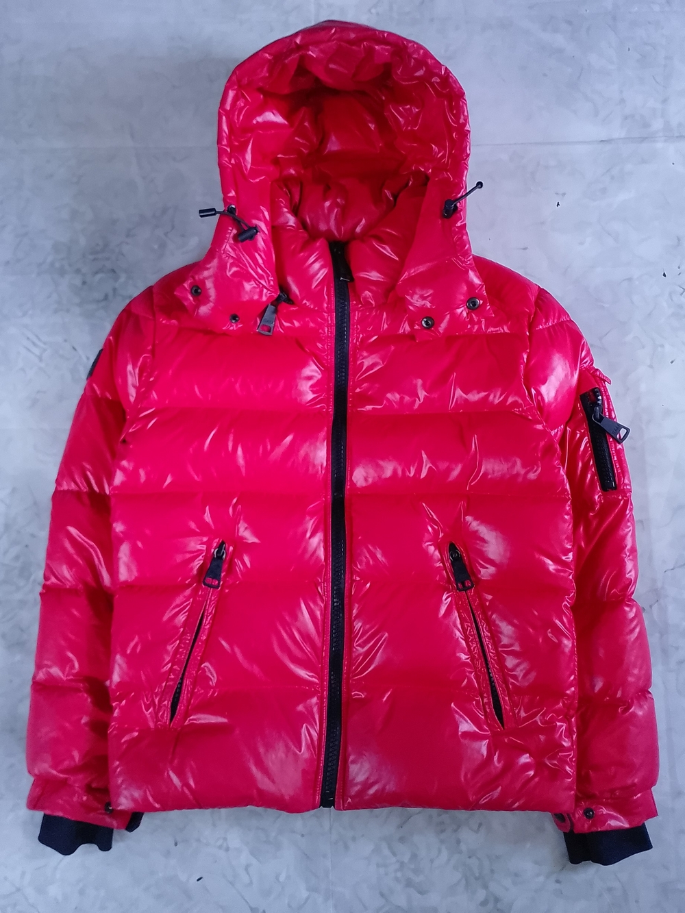 SAM. NEW YORK Red Puffer Down Hooded Jacket
